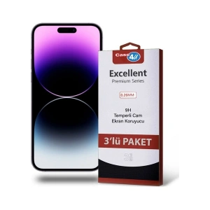 Case 4U Apple iPhone 13 Mini Temperli Ekran Koruyucu Kırılmaz Cam Ekonomik 3lü Paket Şeffaf