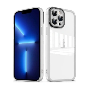 Case 4U Apple iPhone 13 Pro Kılıf Kamera Korumalı Parlak Tasarımlı Renkli Darbe Emici Transparan Post Kapak Şeffaf