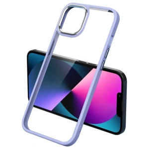 Case 4U Apple iPhone 13 Pro Kılıf Renkli Kenar Metal Kamera Çerçeveli Krom Arka Kapak Lila