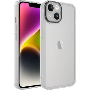 Case 4U Apple iPhone 14 Plus Kılıf Kamera Korumalı Parlak Tasarımlı Renkli Darbe Emici Transparan Post Kapak Şeffaf