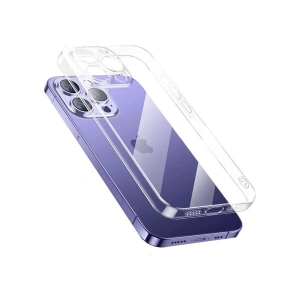 Case 4U Apple iPhone 14 Pro Kılıf Kamera Korumalı Sert PC Vayt Kapak Şeffaf