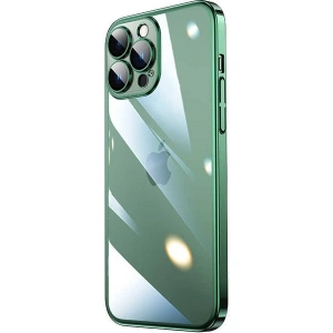 Case 4U Apple iPhone 14 Pro Kılıf Sert PC Renkli Çerçeveli Riksos Silikon Kapak Yeşil