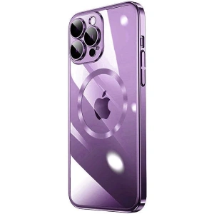 Case 4U Apple iPhone 14 Pro Kılıf Wireless Şarj Özellikli Sert PC Riksos Magsafe Silikon Kapak Mor