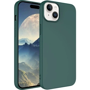 Case 4U Apple iPhone 15 Plus Kılıf Içi Kadife Logosuz Lsr Lansman Silinebilir Arka Kapak Koyu Yeşil