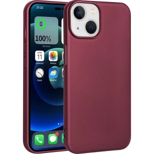 Case 4U Apple iPhone 15 Plus Kılıf Klasik Mat Renkli Yumuşak Premier Silikon Mürdüm