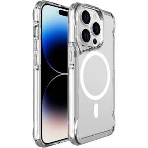 Case 4U Apple iPhone 15 Pro Max Kılıf Darbe Emici Wireless Kablosuz Şarj Destekli 2.0mm T-Max Magsafe Arka Kapak
