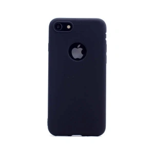 Case 4U Apple iPhone 8 Plus Kılıf Klasik Mat Renkli Yumuşak Premier Silikon Siyah