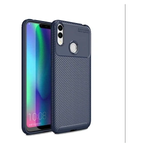 Case 4U Honor 8C Kılıf Rugged Armor Karbon Desenli Lüx Negro Silikon Arka Kapak Lacivert
