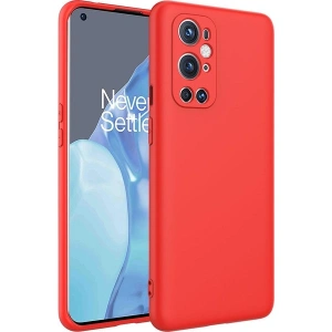 Case 4U One Plus 9 Pro Kılıf Kamera Korumalı Içi Kadife Logosuz Mara Lansman Silinebilir Arka Kapak Kırmızı