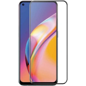 Case 4U Oppo A74 4g Ekran Koruyucu Kırılmaz Tam Ekran Sert Temperli Davin 5D Cam Siyah