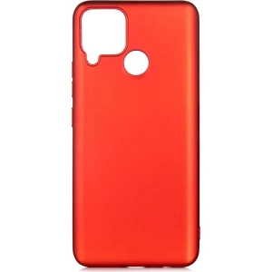 Case 4U Realme C15 Kılıf Klasik Mat Renkli Yumuşak Premier Silikon Kırmızı