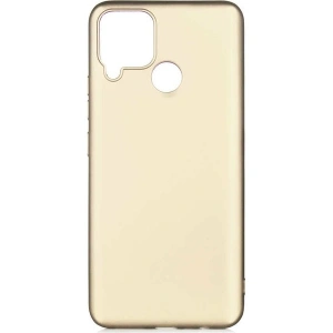 Case 4U Realme C15 Kılıf Klasik Mat Silikon Lüks Arka Kapak Premier Altın