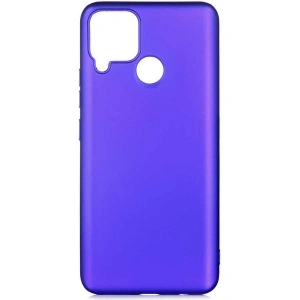 Case 4U Realme C25 Kılıf Klasik Mat Renkli Yumuşak Premier Silikon Saks Mavi