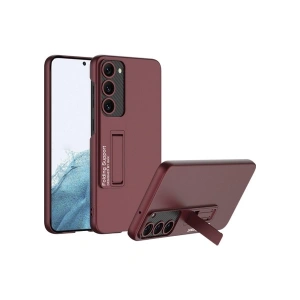 Case 4U S23 Uyumlu Kılıf Kamera Korumalı Standlı Ays Soft Arka Kapak Kırmızı