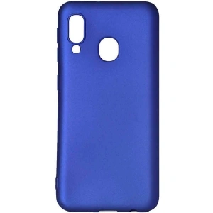 Case 4U Samsung Galaxy A40 Uyumlu Kılıf Klasik Mat Renkli Yumuşak Premier Silikon Saks Mavi