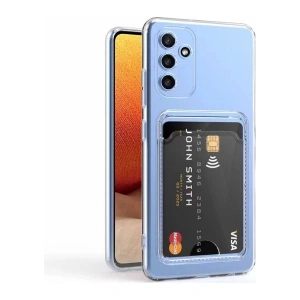 Case 4U Samsung Galaxy A54 Kılıf Kartlıklı Setra Clear Silikon Kapak Şeffaf