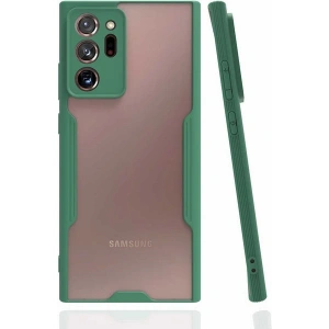 Case 4U Samsung Galaxy Note 20 Ultra Uyumlu Kılıf Kamera Korumalı Ultra Ince Buzlu Mat Renkli Parfe Silikon Kapak Koyu Yeşil