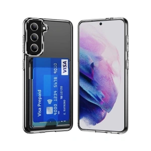 Case 4U Samsung Galaxy S22 Plus Uyumlu Kılıf Kartvizitli Sert Pc Silikon Ensa Kapak Şeffaf