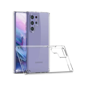 Case 4U Samsung Galaxy S22 Ultra Uyumlu Kılıf Şeffaf Sert Sararmaz Coss Kapak