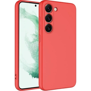 Case 4U Samsung Galaxy S23 Plus Kılıf Kamera Korumalı Içi Kadife Logosuz Mara Lansman Silinebilir Kılıf Kırmızı