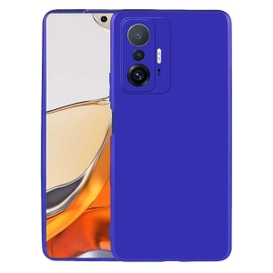 Case 4U Xiaomi Mi 11T 5G Kılıf Klasik Mat Renkli Yumuşak Premier Silikon Saks Mavi