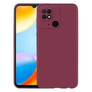 Case 4U Xiaomi Poco C40 Kılıf Klasik Mat Renkli Yumuşak Premier Silikon Mürdüm