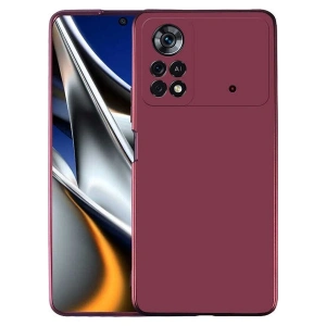 Case 4U Xiaomi Poco M4 Pro 4G Kılıf Klasik Mat Renkli Yumuşak Premier Silikon Mürdüm