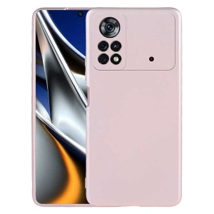 Case 4U Xiaomi Poco M4 Pro 4G Kılıf Klasik Mat Renkli Yumuşak Premier Silikon Rose Gold