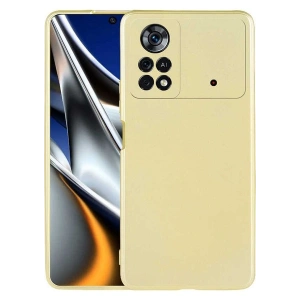 Case 4U Xiaomi Poco X4 Pro 5G Kılıf Klasik Mat Renkli Yumuşak Premier Silikon Altın