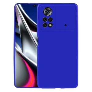 Case 4U Xiaomi Poco X4 Pro 5G Kılıf Klasik Mat Renkli Yumuşak Premier Silikon Saks Mavi