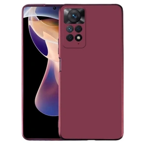 Case 4U Xiaomi Redmi Note 11 Pro 5G Kılıf Klasik Mat Renkli Yumuşak Premier Silikon Mürdüm