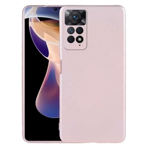 Case 4U Xiaomi Redmi Note 11 Pro 5G Kılıf Klasik Mat Renkli Yumuşak Premier Silikon Rose Gold