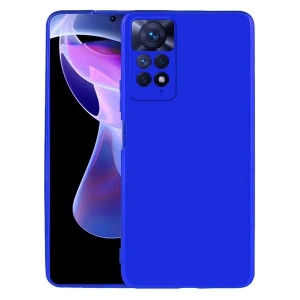 Case 4U Xiaomi Redmi Note 11 Pro 5G Kılıf Klasik Mat Renkli Yumuşak Premier Silikon Saks Mavi
