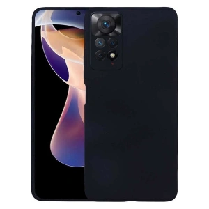 Case 4U Xiaomi Redmi Note 11 Pro 5G Kılıf Klasik Mat Renkli Yumuşak Premier Silikon Siyah