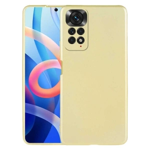 Case 4U Xiaomi Redmi Note 11s / Redmi Note 11 Kılıf Klasik Mat Renkli Yumuşak Premier Silikon Altın