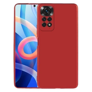 Case 4U Xiaomi Redmi Note 11s / Redmi Note 11 Kılıf Klasik Mat Renkli Yumuşak Premier Silikon Kırmızı
