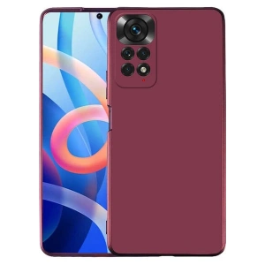 Case 4U Xiaomi Redmi Note 11s / Redmi Note 11 Kılıf Klasik Mat Renkli Yumuşak Premier Silikon Mürdüm