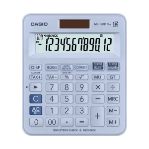 Casio MJ-120D Plus MAVİ İşlem Kontrollü Mavi 12 Hane Masa Üstü Hesap Makinesi