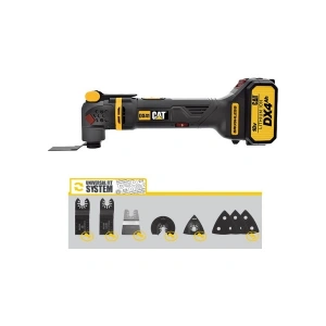 Cat DX41 18 Volt / 4.0 Ah Li-Ion Tek Akülü Kömürsüz Profesyonel Çok Amaçlı Devir Ayarlı Raspalama+14 Adet Aksesuar