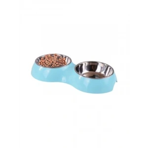 Çelik 700 ml Mavi Kaymaz Taban Kedi ve Köpek Mama Su Kabı