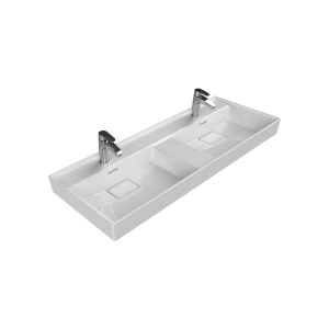 Cerastyle Turkuaz Sharp Etajerli Lavabo 120*48 cm (Cıft Hazne Cıft Bat.)