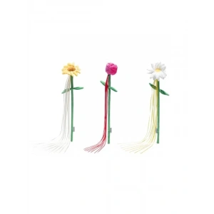 Çiçek şeklinde peluş kedi oltası, 45x6x3 cm boyutunda
