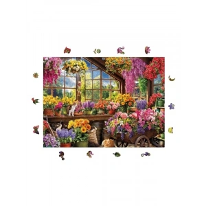 Çiçek Serası Temalı Ahşap Puzzle, 450 Parça Eğlenceli Oyun
