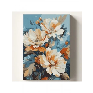 Çiçek Temalı Sayılarla Boyama Seti, 50x70 cm Tuval