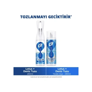 Cif Infinite Clean Sprey + Yedek Şişe Lotus ve Deniz Tuzu ( 280ML +280 Ml)