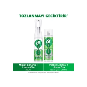 Cif Infinite Clean Sprey + Yedek Şişe Misket Limonu ve Limon Otu ( 280ML +280 Ml)