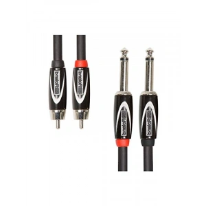 Çift Bağlantı Kablosu, 3 m Uzunlukta RCA ve 6,3 mm Jak ile