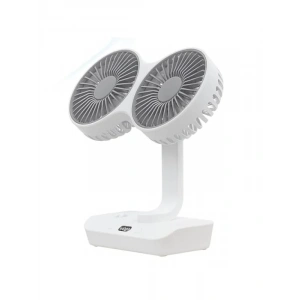 Çift Başlı Taşınabilir Fan - USB Şarjlı, LED Gece Lambası, 5000mAh Pil