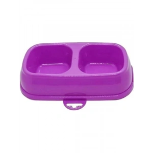 Çift Bölmeli Evcil Hayvan Mama Kabı, 26x16 cm, 6 cm Yükseklik