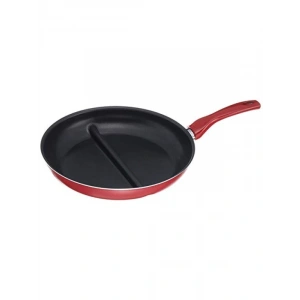 Çift Bölmeli Yapışmaz Tava - 30 cm, Kırmızı